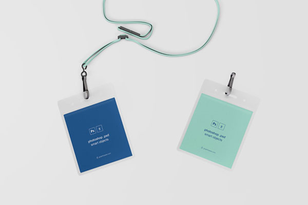 Id Lanyard Mockup With Two Cards FREE PSD