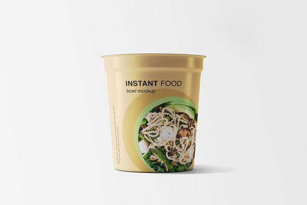 Instant Food Bowl Mockup on a Customizable Background FREE PSD
