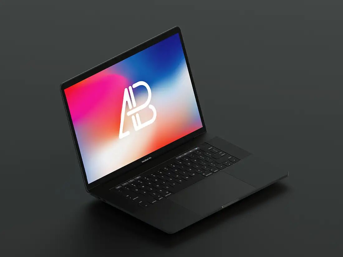 Isometric Matte Macbook Pro Mockup FREE PSD