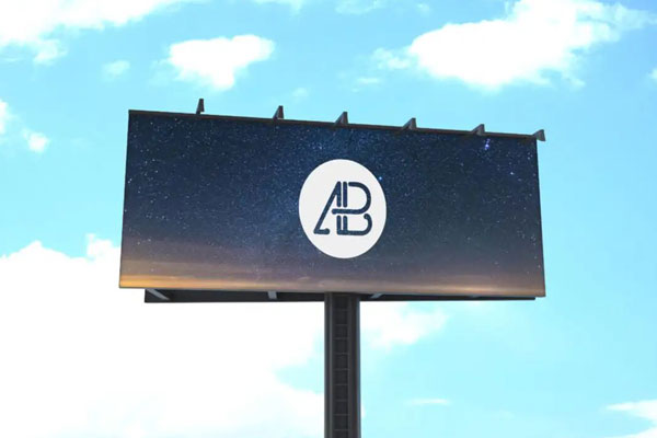 Long Billboard, Sky Background Mockup FREE PSD
