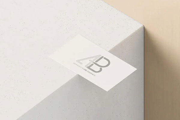 Minimal Cutout Style Business Card Mockup FREE PSD