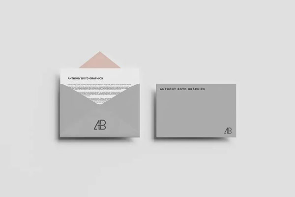 Minimal Top-View Envelope Mockup FREE PSD