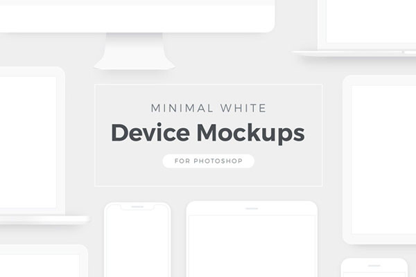 Minimalistic White Device Mockup FREE PSD