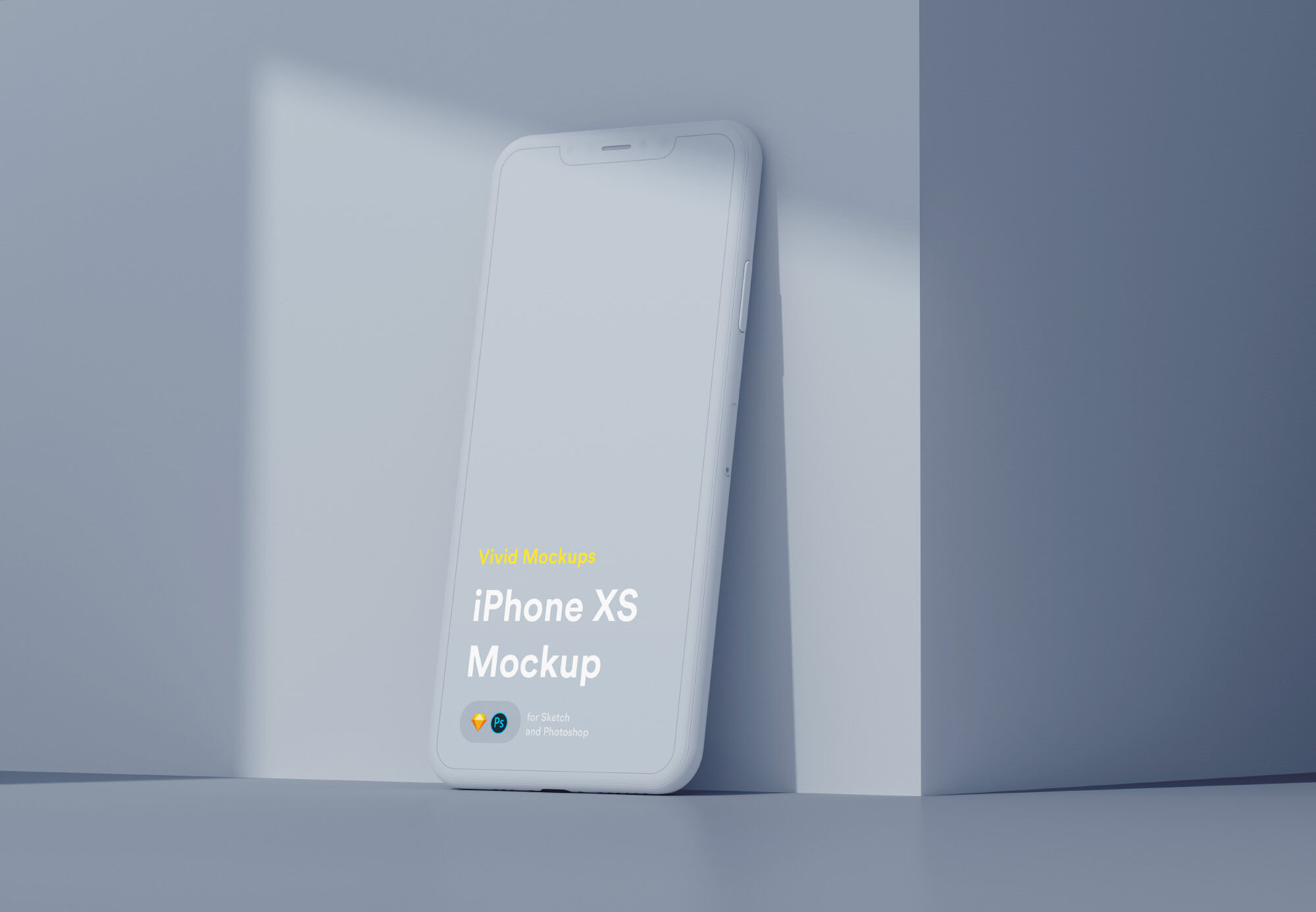 Mockup Displaying iPhone X against Wall with Overlaid Shadow FREE PSD