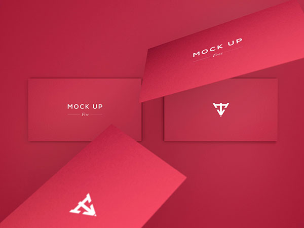 Mockup Displaying Six Various Scenes of Business Cards in Different Positions FREE PSD