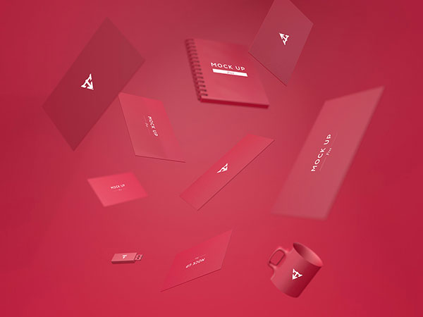 Mockup Displaying Six Various Scenes of Business Cards in Different Positions FREE PSD