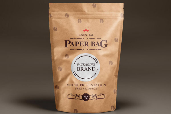 Mockup Displaying Standing Matte Paper Bag FREE PSD