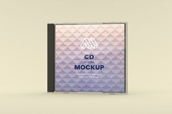 Mockup Featuring a Closed CD Jewel Case FREE PSD
