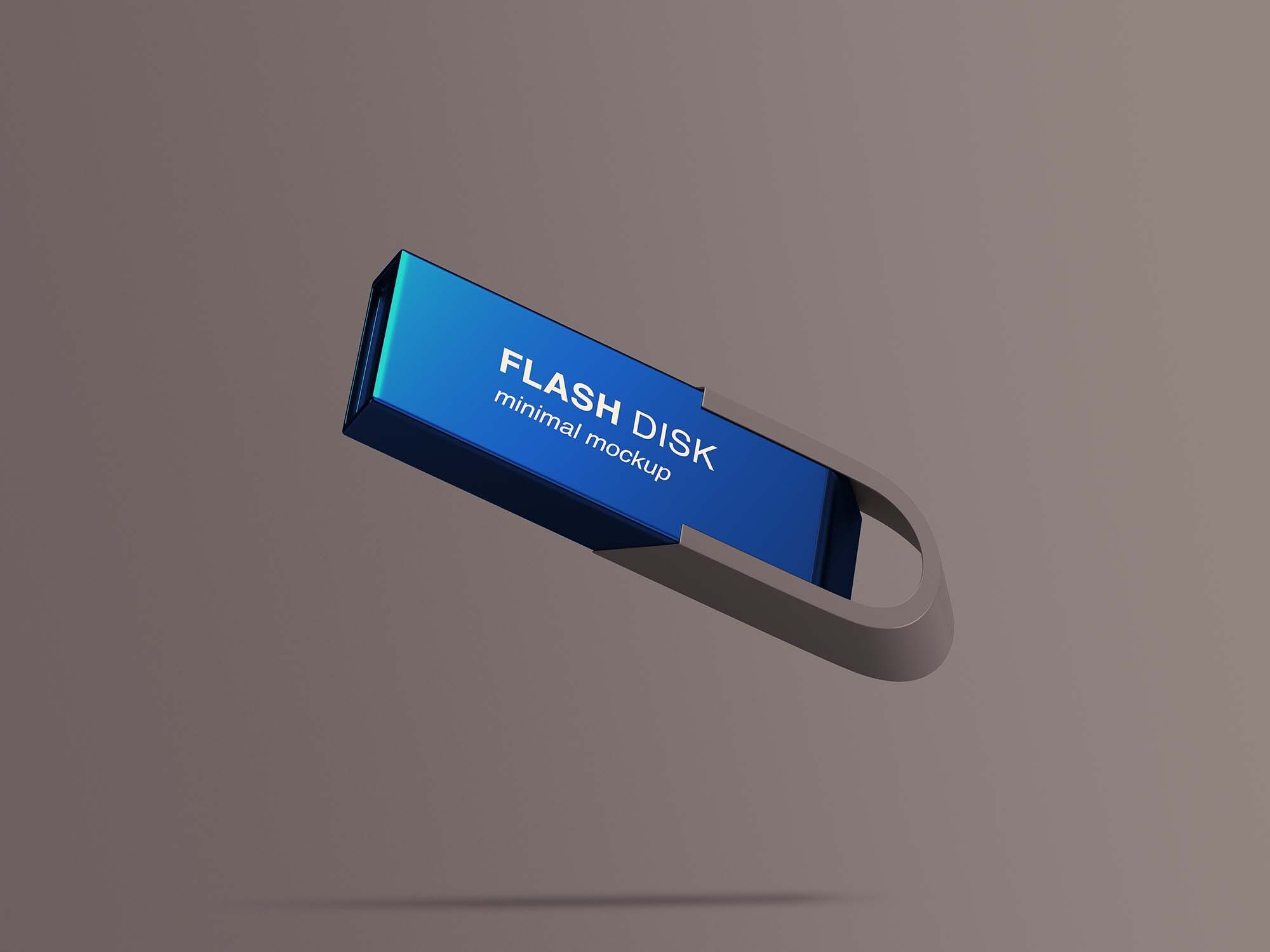 Mockup Featuring a Diagonal Flying Flash Disk FREE PSD