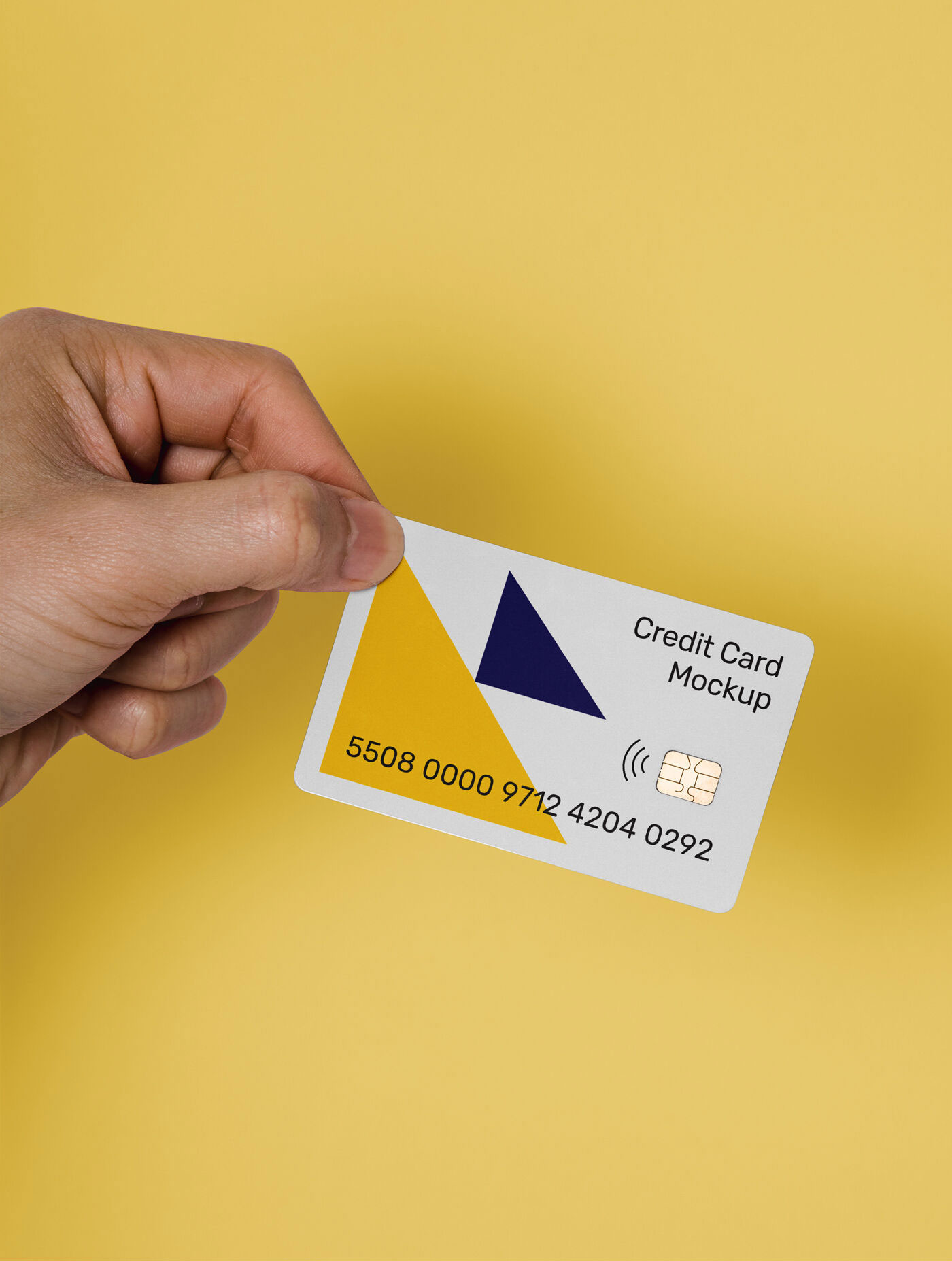 Mockup Featuring a Hand Holding a Credit Card FREE PSD