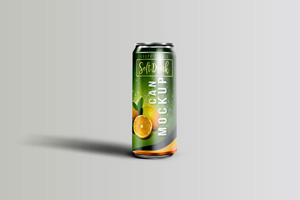 Mockup Featuring a Realistic Tin Soda Can FREE PSD