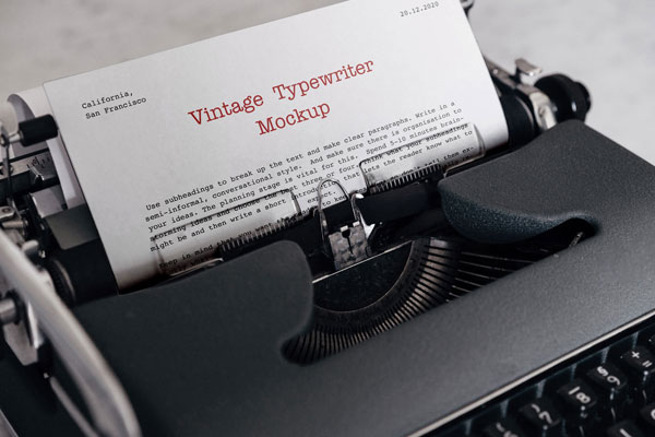 Mockup Featuring a Vintage Typewriter FREE PSD