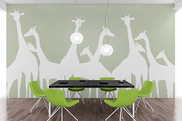 Mockup Featuring a Wall Mockup with Customizable Chairs and Floor FREE PSD