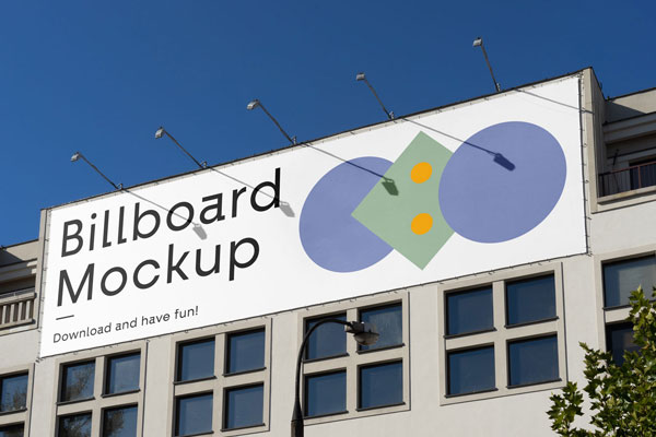 Mockup Featuring Big Horizontal Billboard on a Building FREE PSD