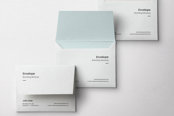 Mockup Featuring Front View of Three Envelopes FREE PSD