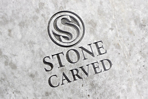 Mockup Featuring Perspective Carved Stone Logo FREE PSD
