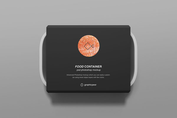 Mockup Featuring the Top View of a Rectangular Food Container FREE PSD