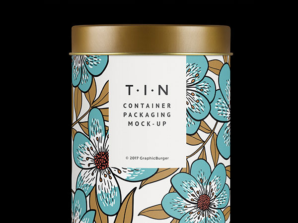 Mockup Modeling Two Floral Cylindrical Tin Containers FREE PSD