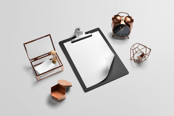 Mockup Showcasing Branding Scene Containing A4 Paper and Cards FREE PSD