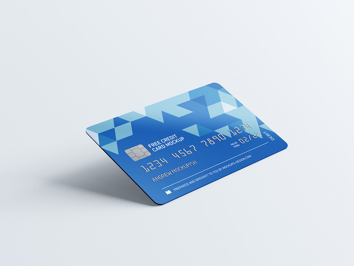 Mockup Showcasing Credit Card in Several Angles FREE PSD