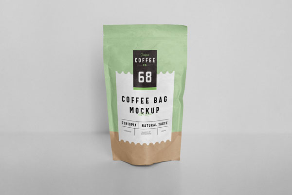 Mockup Showcasing Front View of Standing Pouch Package FREE PSD