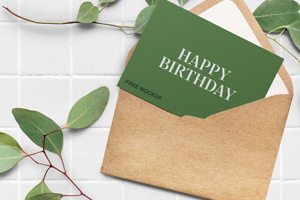 Mockup Showcasing Greeting Card on Envelope FREE PSD