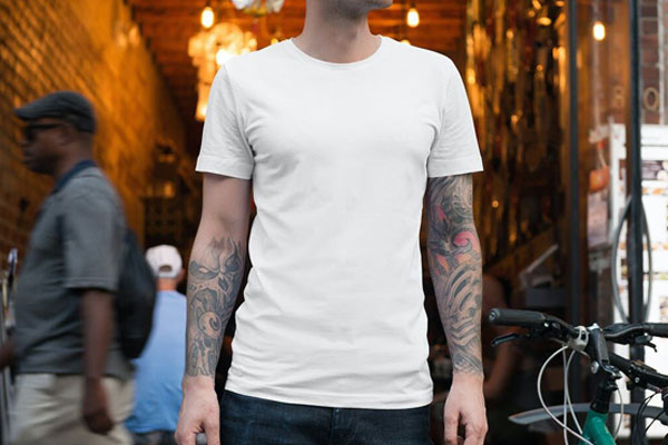 Mockup Showcasing Man and Woman Models Wearing T-shirts FREE PSD