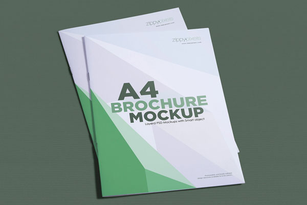 Mockup Showcasing Opened A4 Brochure Inside and Cover Views FREE PSD