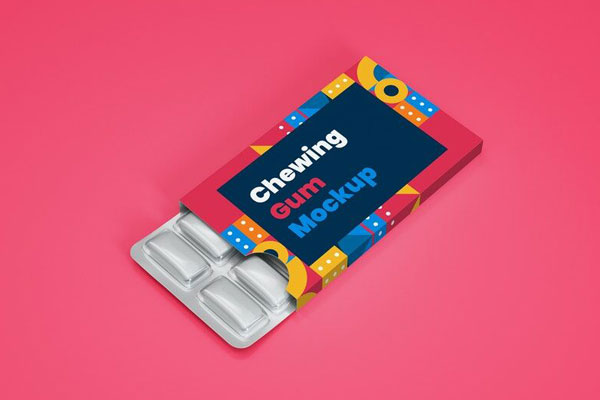 Mockup Showing a Chewing Gum Blister Packaging FREE PSD