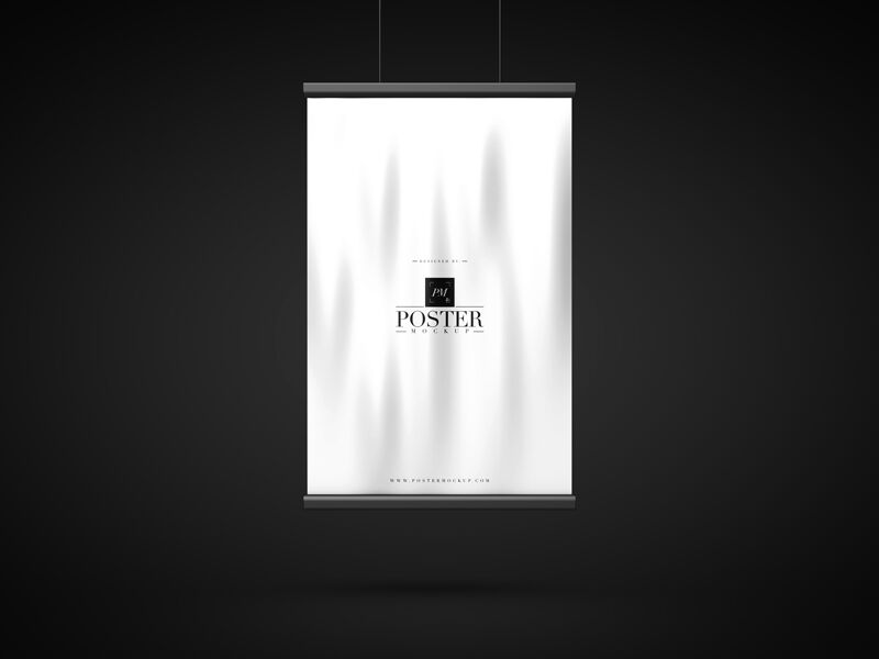 Mockup Showing a Hanging Poster FREE PSD