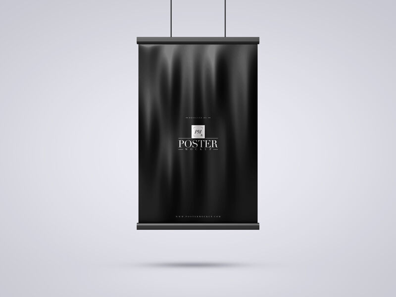Mockup Showing a Hanging Poster FREE PSD