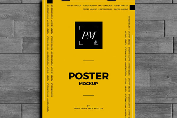 Mockup Showing Poster Hanged Over Brick Wall FREE PSD