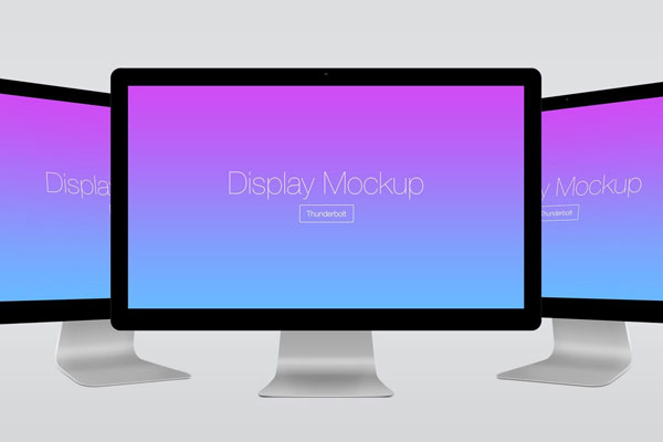 Mockup Showing Three Different Views of Apple Thunderbolt Display (FREE ...