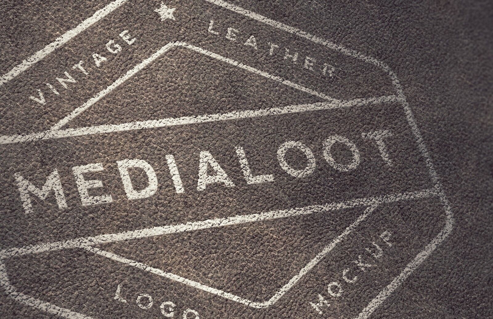 Mockup Showing White Logo Printed on Leather Texture FREE PSD