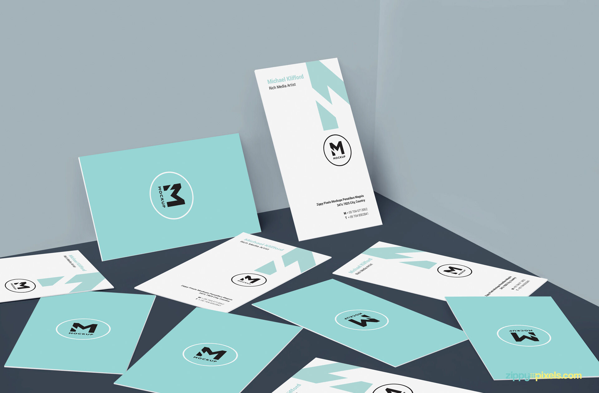 Multiple Business Cards Mockup FREE PSD