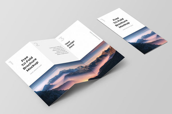 Opend Trifold Brochure Mockup FREE PSD