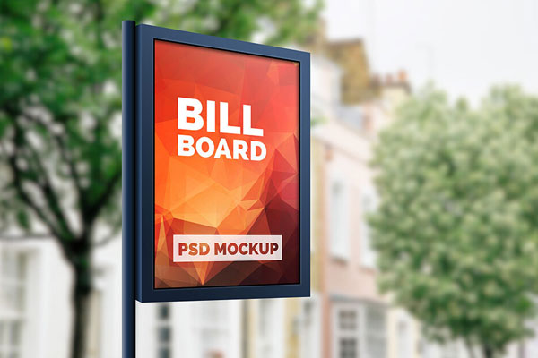 Outdoor Advertising Billboard Mockup with Different Publicity Backdrops ...