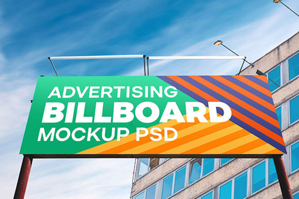 Outdoor Advertising Extra-Large Billboard On Stands Mockup FREE PSD