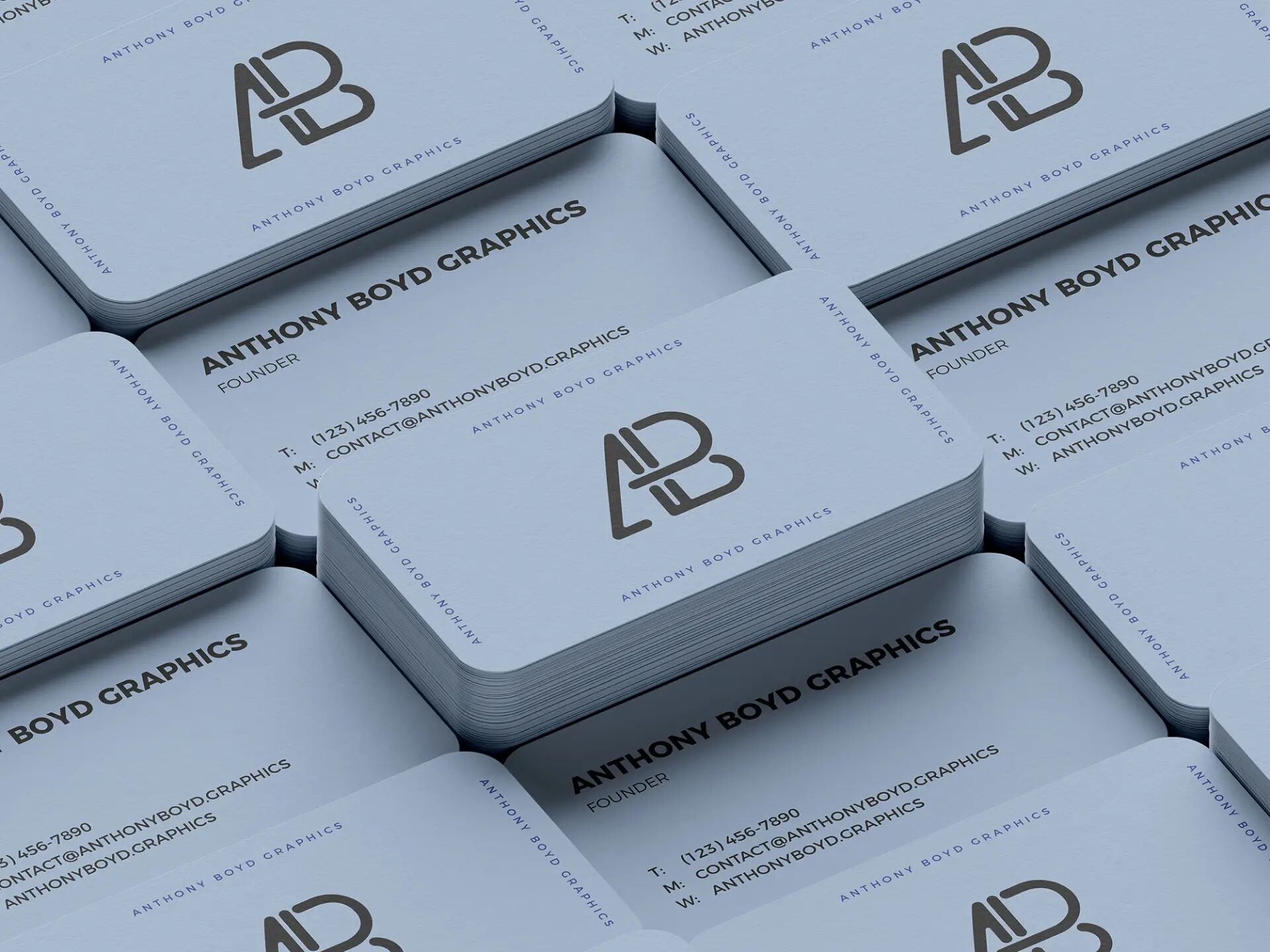 Round Corners Business Card Mockup (PSD)