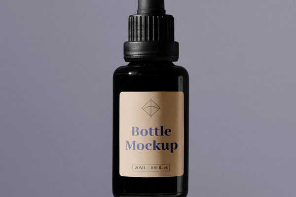 Amber essential oil bottle mockup / 20ml - Smarty Mockups