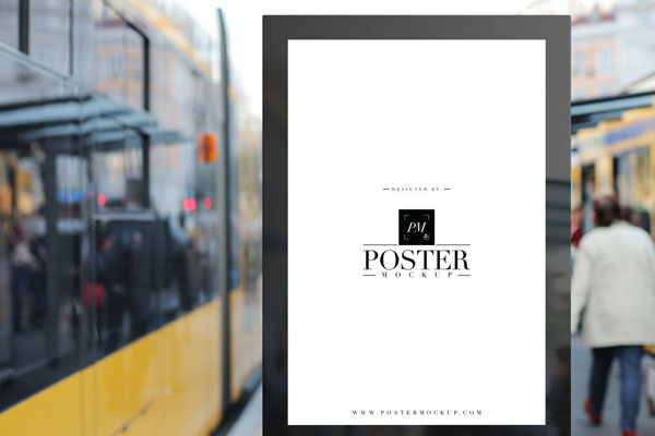 Poster Mockup Located In Shelter Bus FREE PSD
