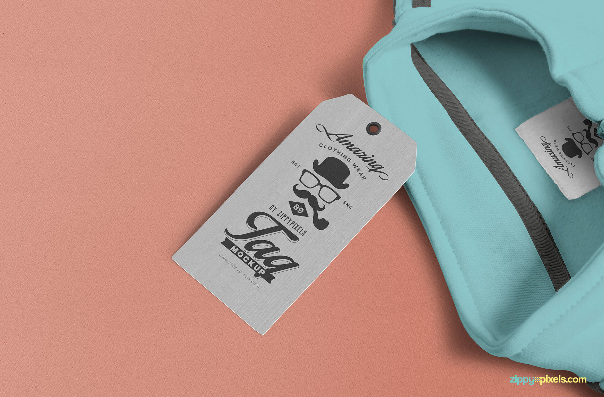 Price Tag and Inner Label of a Shirt PSD Mockup FREE PSD