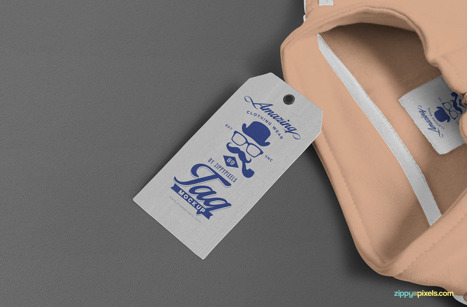 Price Tag and Inner Label of a Shirt PSD Mockup FREE PSD