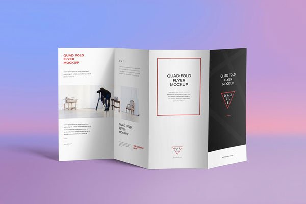 Quad Fold Vertical Flyer Mockup FREE PSD