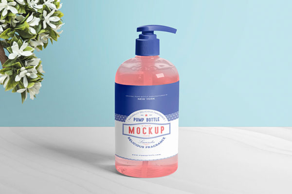 Realistic Dispenser Pump Bottle Mockup FREE PSD