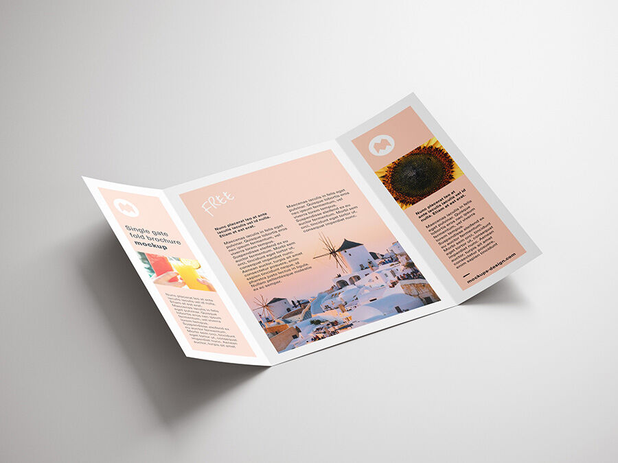 Realistic Folded Brochure Mockup FREE PSD