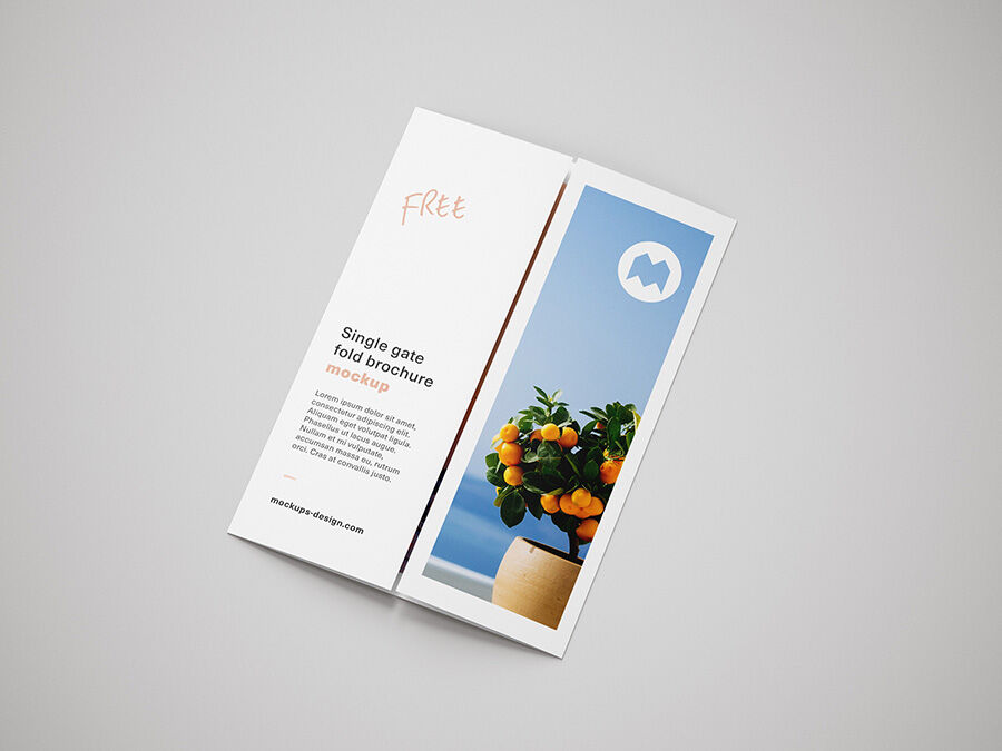 Realistic Folded Brochure Mockup FREE PSD