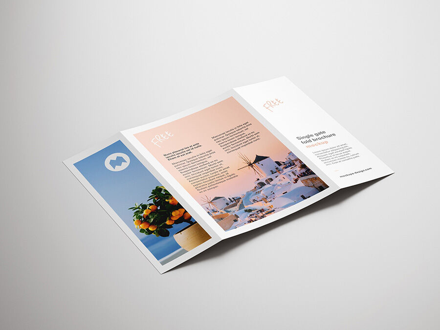 Realistic Folded Brochure Mockup FREE PSD