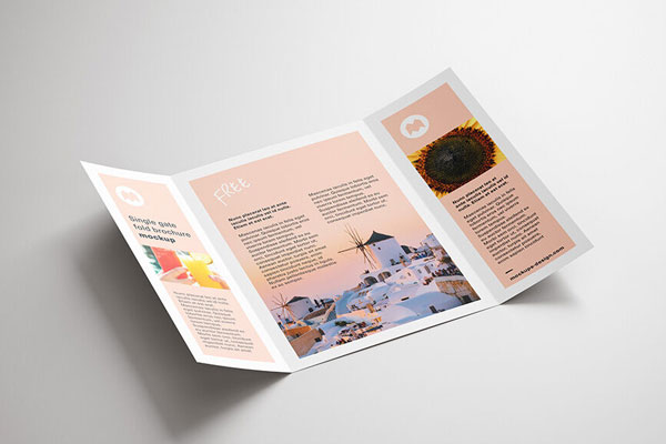 Realistic Folded Brochure Mockup FREE PSD