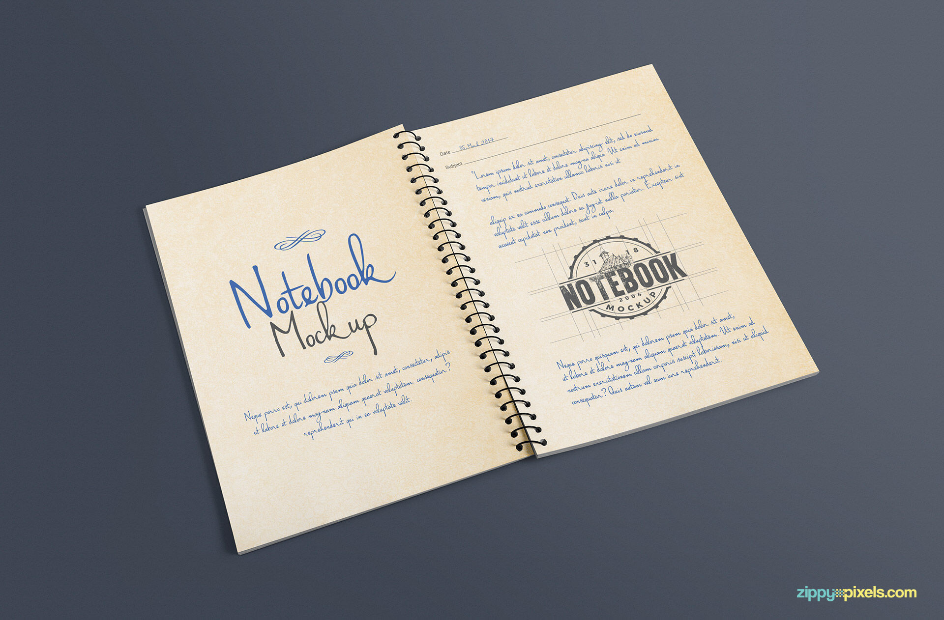 Realistic Open Journal Mockup FREE PSD